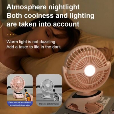 Small Desk Clip On Fan, Portable Personal USB Clip Fan For Home Office Travel Bed Stroller Camping Outdoor Golf Cart Fan - Image 4