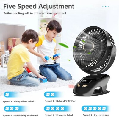 Small Desk Clip On Fan, Portable Personal USB Clip Fan For Home Office Travel Bed Stroller Camping Outdoor Golf Cart Fan - Image 3