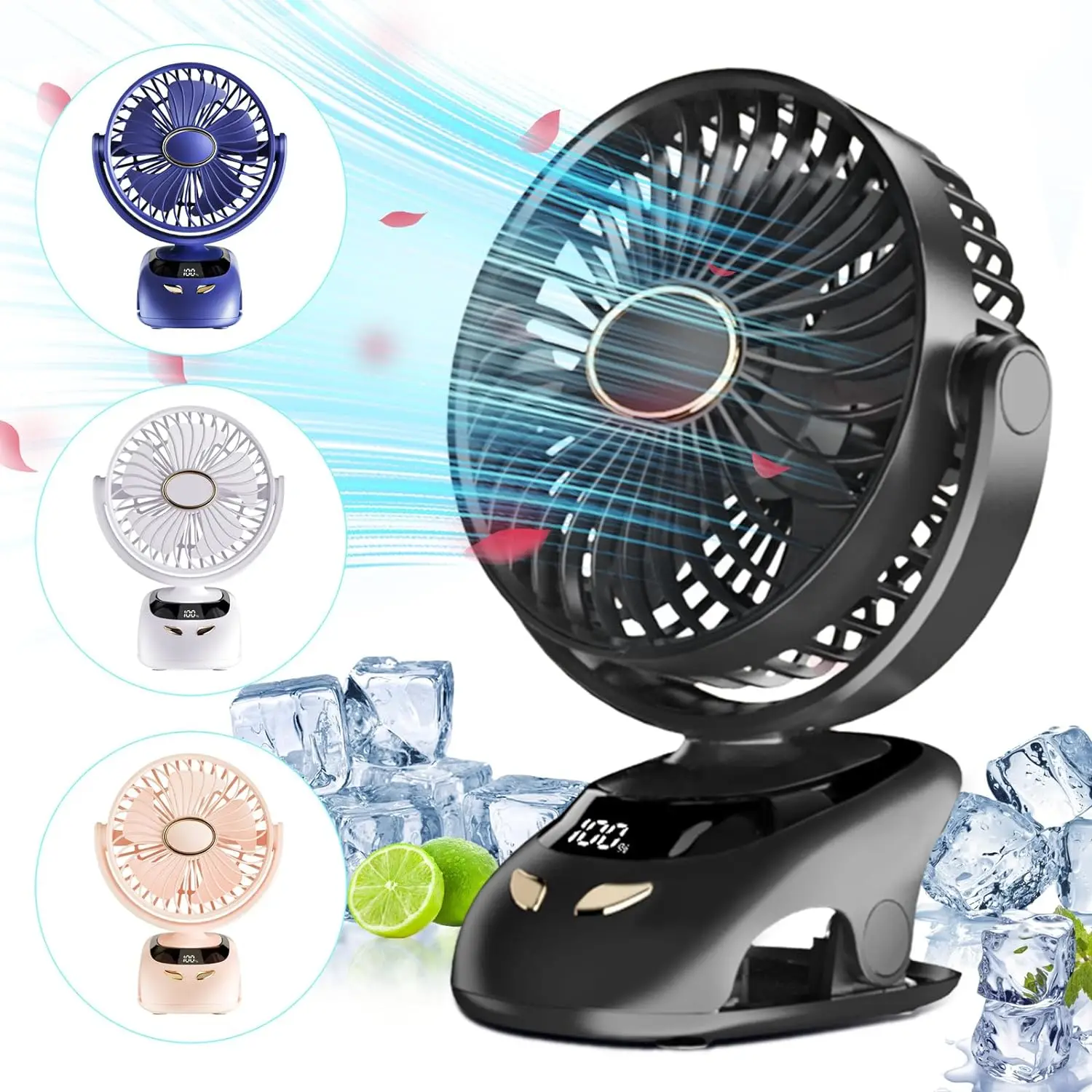 Small Desk Clip On Fan, Portable Personal USB Clip Fan For Home Office Travel Bed Stroller Camping Outdoor Golf Cart Fan