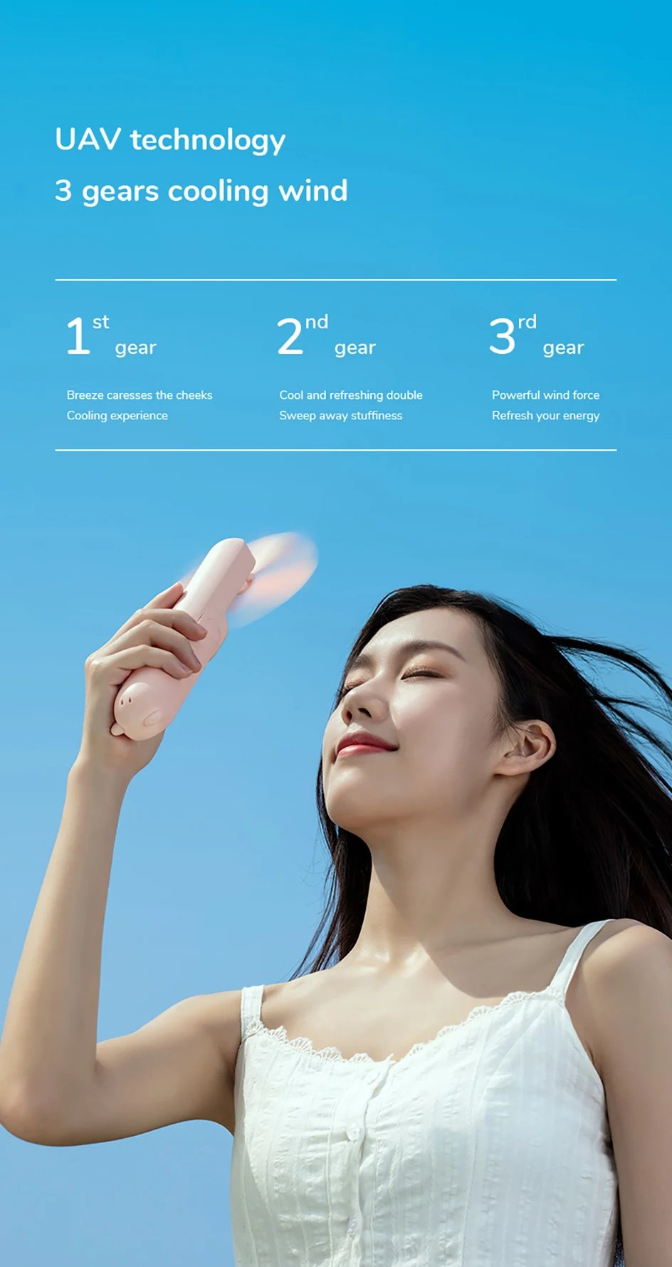 JISULIFE Portable Fan Mini Handheld Fan USB 4500mAh Recharge Hand Held Small 3 in1 Pocket Fan with Power Bank Flashlight Feature