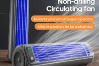 KINSCOTER Portable Air Conditioner Fan 2000mAh Quiet Desktop Tower Fan Wall Non-drilling Circulating Fan 3 Speeds Adjustable