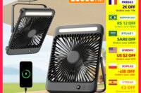 Warmco D4 Portable Desk Fan Rechargeable 20000mAh Camping Fan with Light,48Hrs Run Time 8" Silent Personal Fan Digital Display