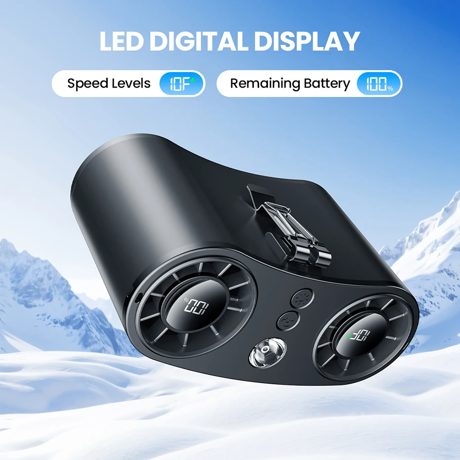 coldSky Portable Waist Fan Upgraded 10 Speeds Personal Fan 20000mAh Rechargeable Desk Fans with LED Display for Outdoor Jobsite coldSky Portable Waist Fan Upgraded 10 Speeds Personal Fan 20000mAh Rechargeable Desk Fans with LED Display for Outdoor Jobsite