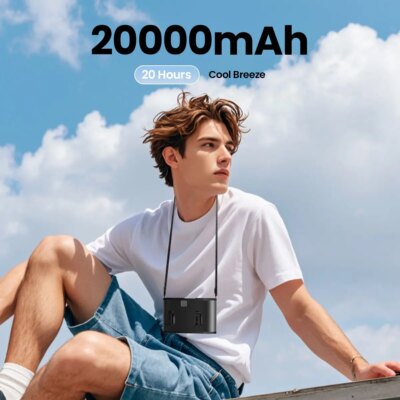 coldSky Portable Waist Fan Upgraded 10 Speeds Personal Fan 20000mAh Rechargeable Desk Fans with LED Display for Outdoor Jobsite - Image 3