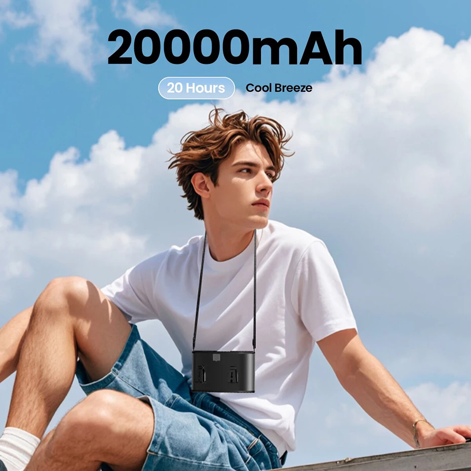 coldSky Portable Waist Fan Upgraded 10 Speeds Personal Fan 20000mAh Rechargeable Desk Fans with LED Display for Outdoor Jobsite coldSky Portable Waist Fan Upgraded 10 Speeds Personal Fan 20000mAh Rechargeable Desk Fans with LED Display for Outdoor Jobsite