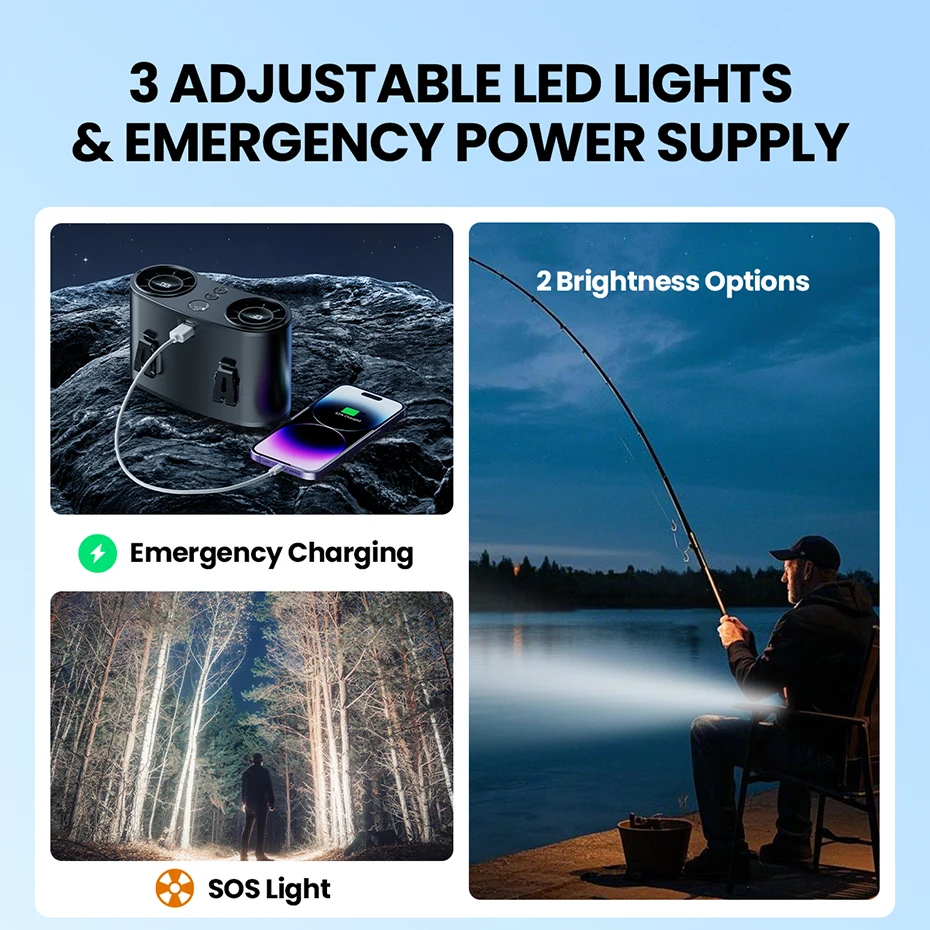coldSky Portable Waist Fan Upgraded 10 Speeds Personal Fan 20000mAh Rechargeable Desk Fans with LED Display for Outdoor Jobsite coldSky Portable Waist Fan Upgraded 10 Speeds Personal Fan 20000mAh Rechargeable Desk Fans with LED Display for Outdoor Jobsite
