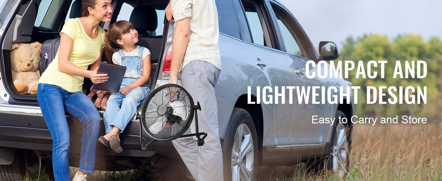 SucceBuy Cordless Fan Portable Degree Manual Pivoting Regulation HighVelocity Cordless Fan Heavy Duty Metal Industrial Floor Fan