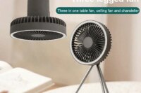 10000mAh Camping Fan Rechargeable Desktop Portable Air Circulator Wireless Ceiling Electric Fan with Power Bank LED Light Tripod