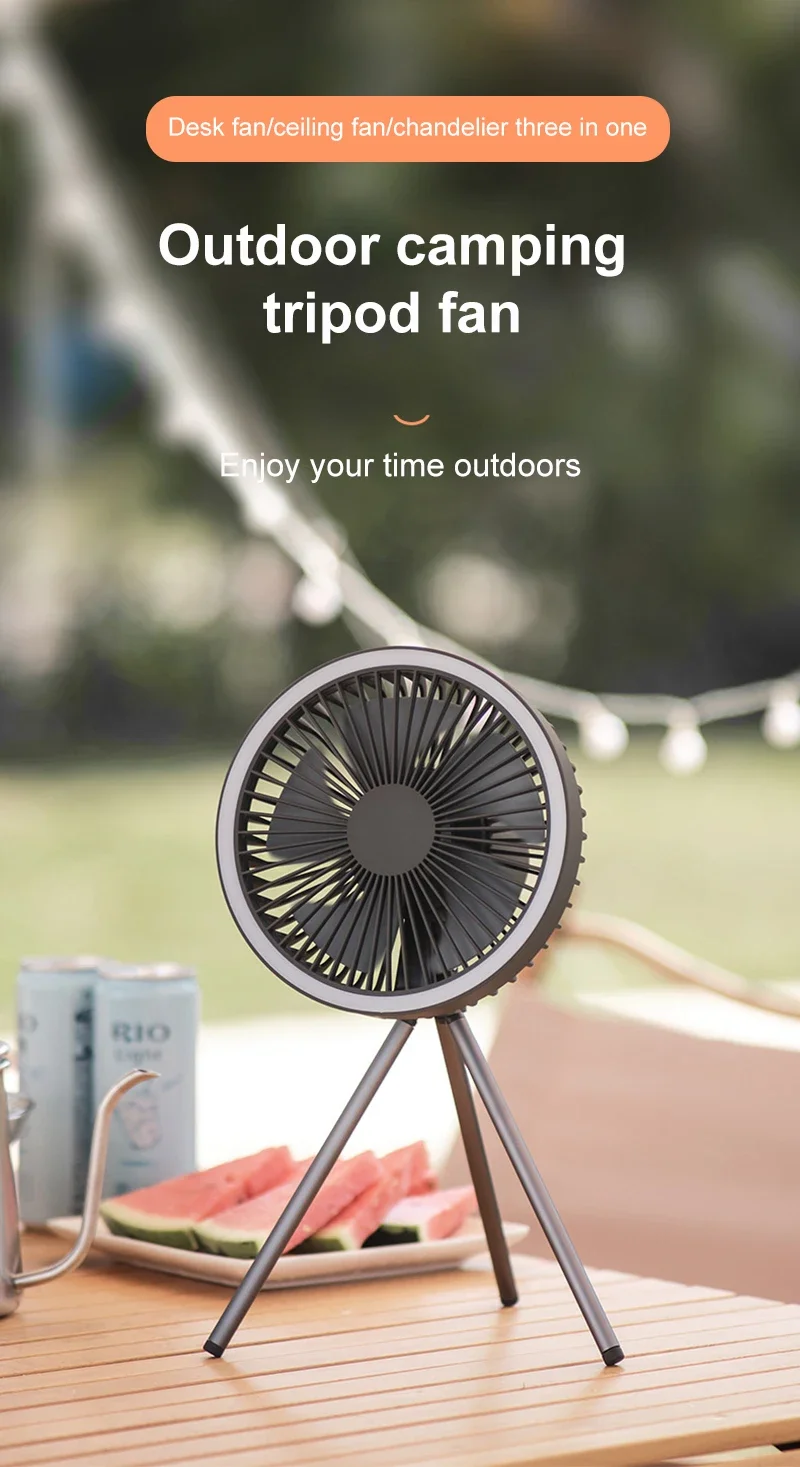 10000mAh Camping Fan Rechargeable Desktop Portable Air Circulator Wireless Ceiling Electric Fan with Power Bank LED Light Tripod 10000mAh Camping Fan Rechargeable Desktop Portable Air Circulator Wireless Ceiling Electric Fan with Power Bank LED Light Tripod