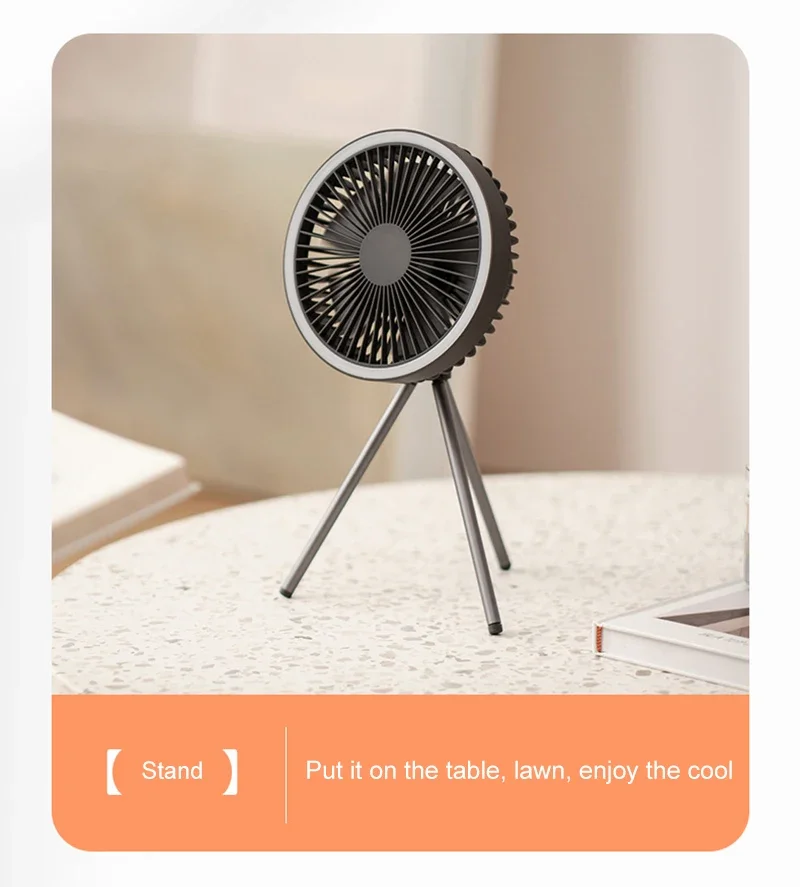 10000mAh Camping Fan Rechargeable Desktop Portable Air Circulator Wireless Ceiling Electric Fan with Power Bank LED Light Tripod 10000mAh Camping Fan Rechargeable Desktop Portable Air Circulator Wireless Ceiling Electric Fan with Power Bank LED Light Tripod