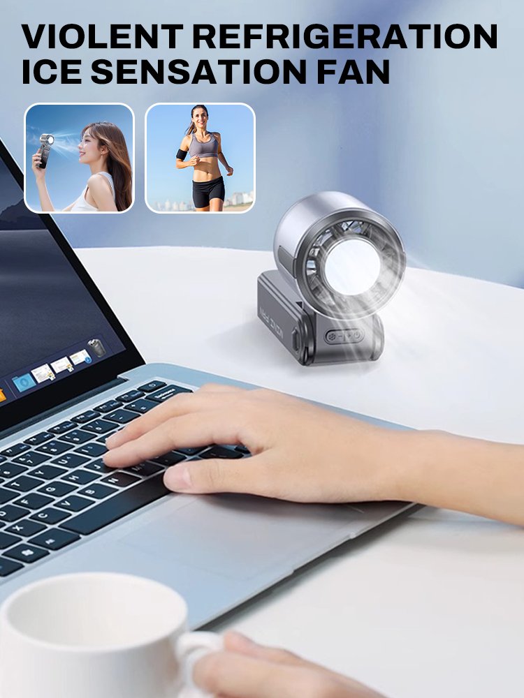 Refrigeration Handheld Fan High-speed Ice Cold Fan Electric Mini Rechargeable 3600mAh 100-level Control Portable Fan Air Cooler