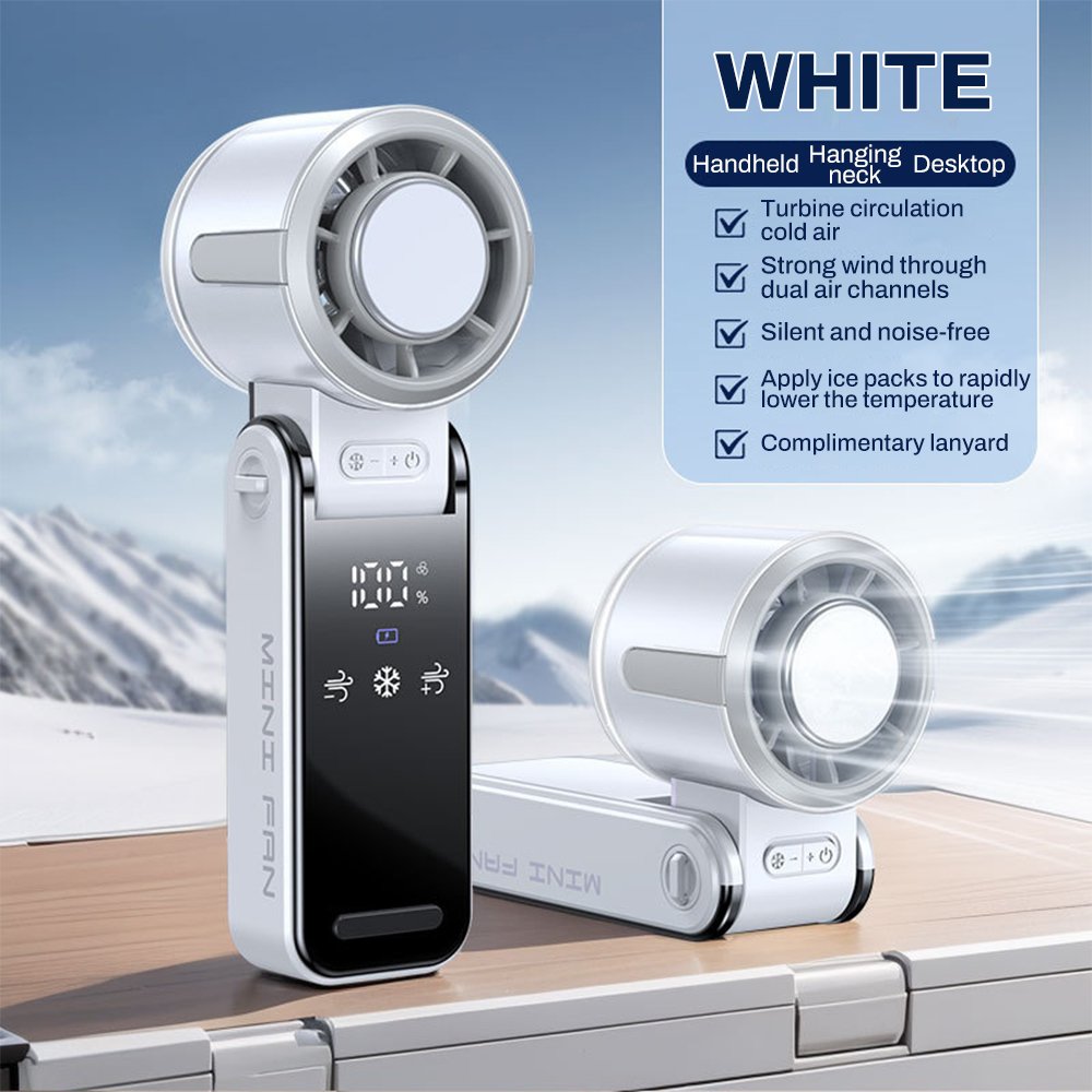 Refrigeration Handheld Fan High-speed Ice Cold Fan Electric Mini Rechargeable 3600mAh 100-level Control Portable Fan Air Cooler