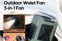Mini 8000mAh Travel Wearable Waist Fan Camping Outdoor Rechargeable Cooling Fan With Night Light and Power Bank Air Circulator
