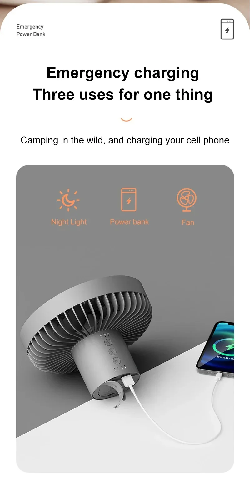 10000mAh Portable Fan Home Outdoor Camping Fan LED Lighting Tripod Stand Desktop with Power Bank Wireless Ceiling Electric Fan 10000mAh Portable Fan Home Outdoor Camping Fan LED Lighting Tripod Stand Desktop with Power Bank Wireless Ceiling Electric Fan