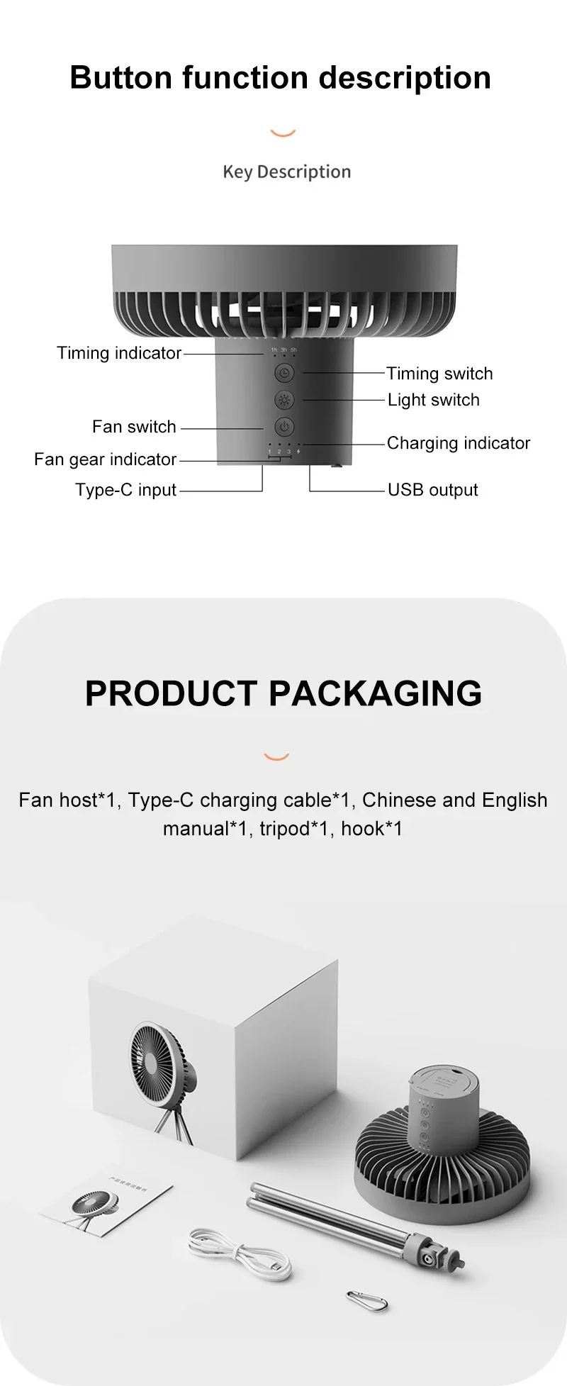 10000mAh Portable Fan Home Outdoor Camping Fan LED Lighting Tripod Stand Desktop with Power Bank Wireless Ceiling Electric Fan 10000mAh Portable Fan Home Outdoor Camping Fan LED Lighting Tripod Stand Desktop with Power Bank Wireless Ceiling Electric Fan