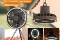 10000mAh Portable Fan Home Outdoor Camping Fan LED Lighting Tripod Stand Desktop with Power Bank Wireless Ceiling Electric Fan