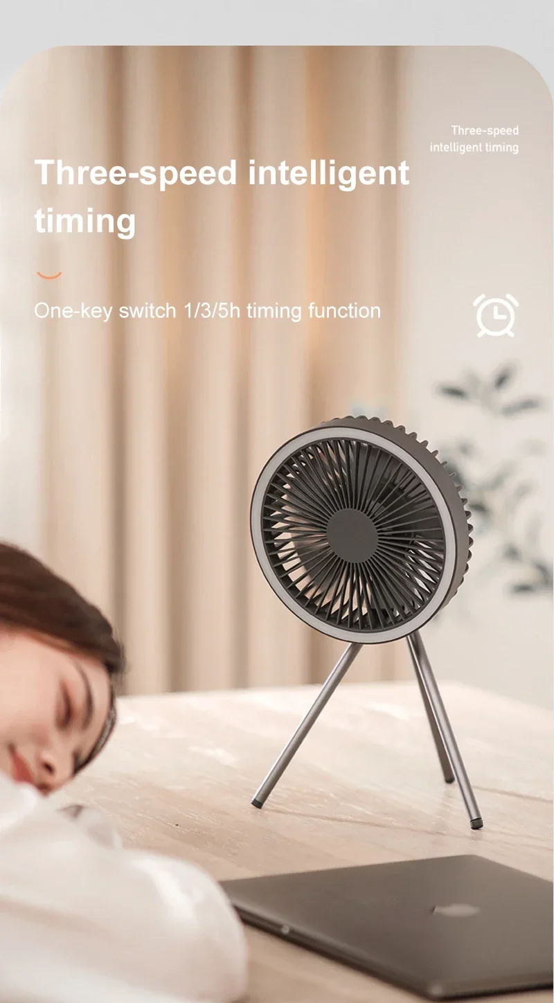 10000mAh Portable Fan Home Outdoor Camping Fan LED Lighting Tripod Stand Desktop with Power Bank Wireless Ceiling Electric Fan 10000mAh Portable Fan Home Outdoor Camping Fan LED Lighting Tripod Stand Desktop with Power Bank Wireless Ceiling Electric Fan