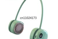Mini USB rechargeable neck fan; leafless; silent; hands-free; digital display; travel; sports; summer cooling; lightweight fan.