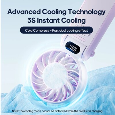 Kinscoter New Cooling Handheld Fan 3600mAh Foldable Portable Fan 100-level Free Control High Speed Mini Personal Fan w/ Lanyard - Image 5