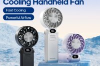 Kinscoter New Cooling Handheld Fan 3600mAh Foldable Portable Fan 100-level Free Control High Speed Mini Personal Fan w/ Lanyard
