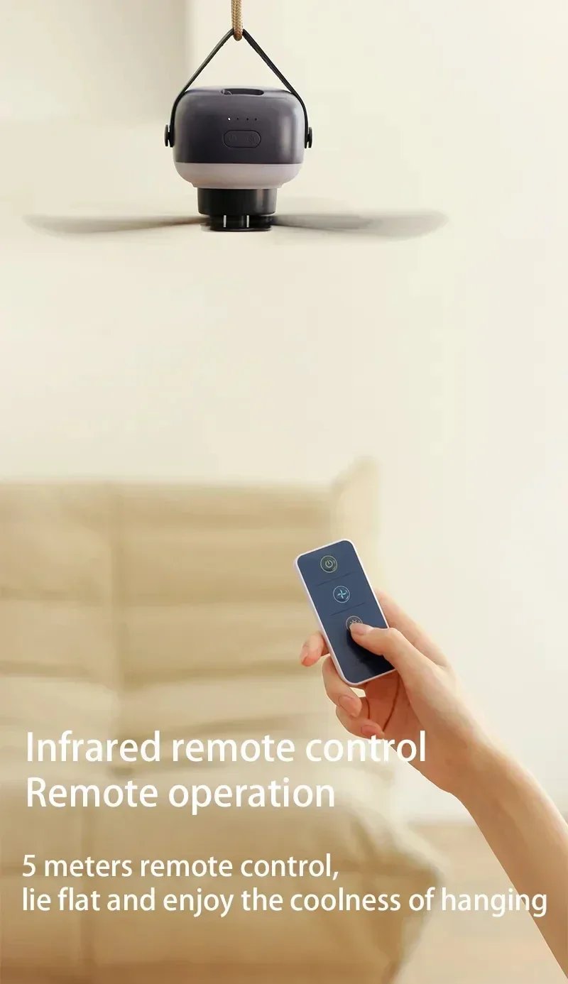 Portable Ceiling Fans Outdoor Camping Fan Tent Ventilator Cooler Rechargeable Electric Fan Remote Control LED Lighting Portable Ceiling Fans Outdoor Camping Fan Tent Ventilator Cooler Rechargeable Electric Fan Remote Control LED Lighting