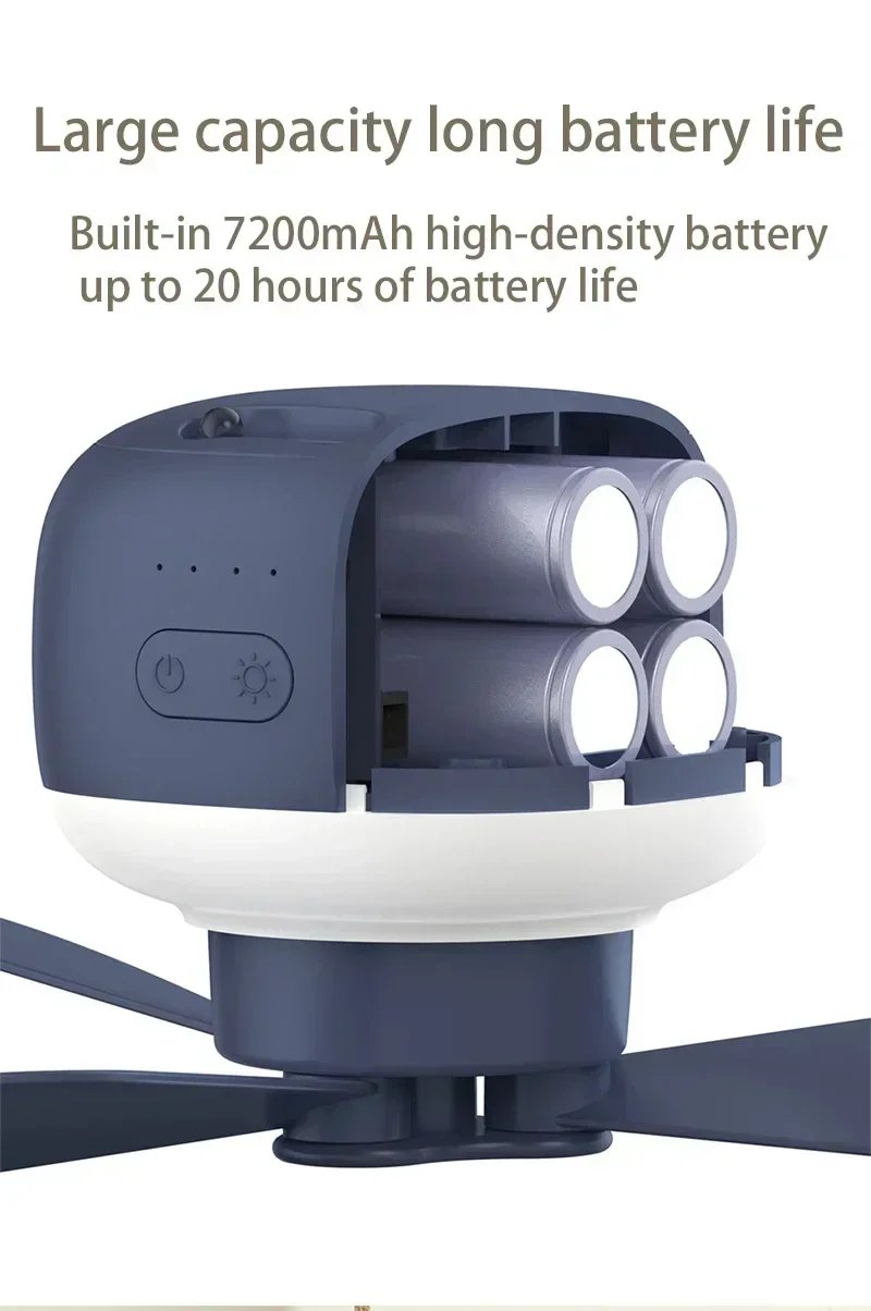 Portable Ceiling Fans Outdoor Camping Fan Tent Ventilator Cooler Rechargeable Electric Fan Remote Control LED Lighting Portable Ceiling Fans Outdoor Camping Fan Tent Ventilator Cooler Rechargeable Electric Fan Remote Control LED Lighting