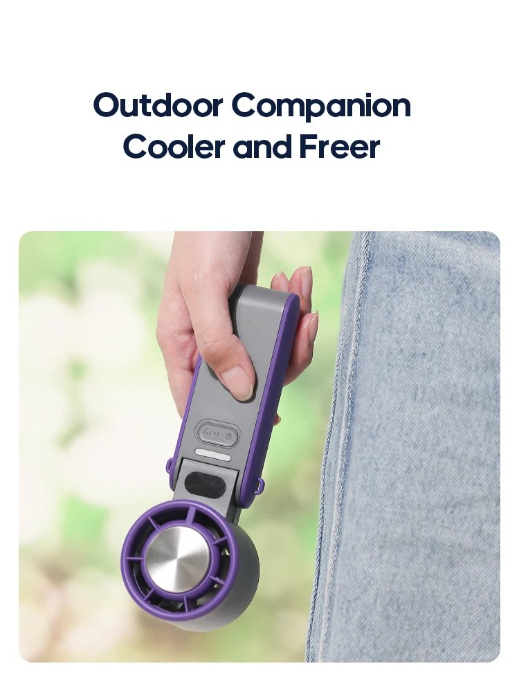 Portable High Speed Cooling Handheld Fan 3600mAh Rechargeable 100 Wind Speeds Adjustable Mini Foldable Air Cooling Turbo Fan