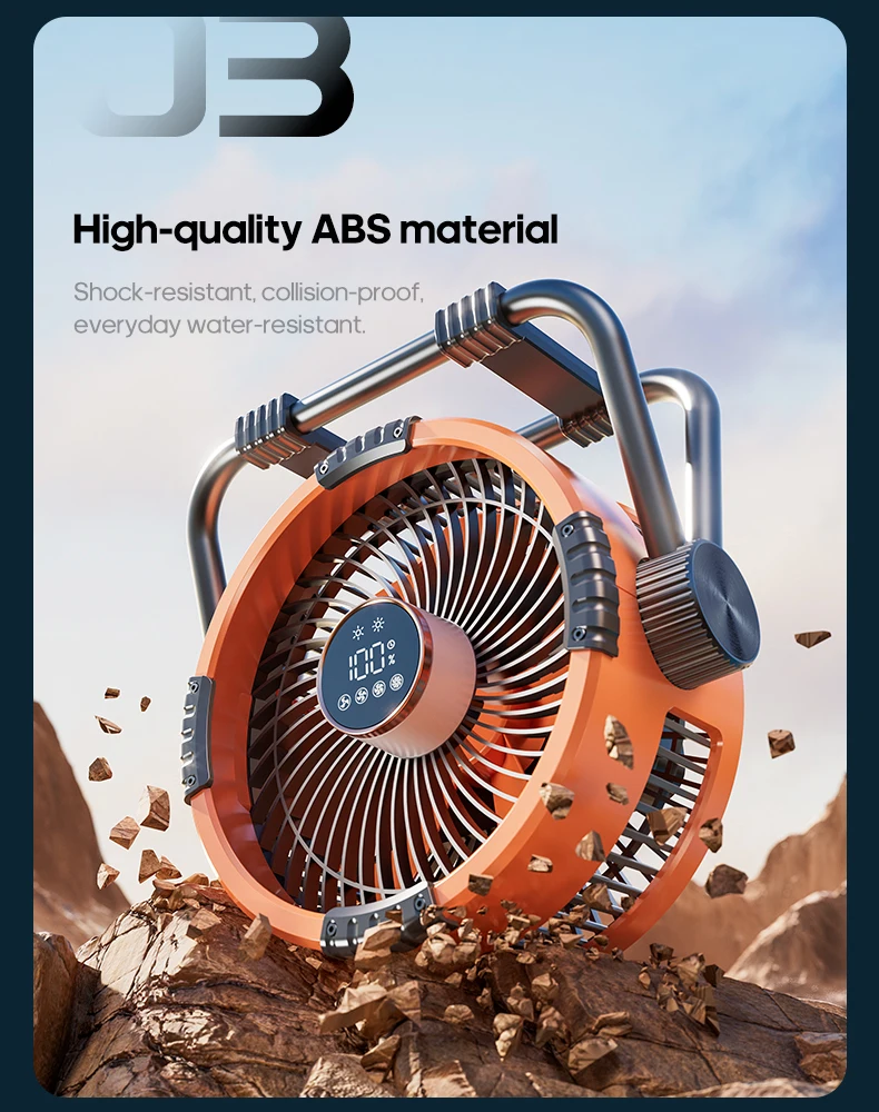 New Multifunctional 6 in 1 Desktop Fan 20000mAh Outdoor Camping Fan Air Circulator 4 Speed Adjustment Wireless Tent Ceiling Fan