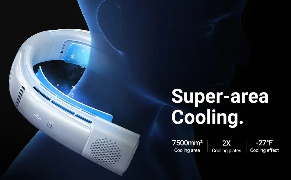 Portable Air Conditioner Smart Neck Fan Neck Cooler Heater Long Endurance Edition Wrap-around Bladeless Personal Cooling Fan