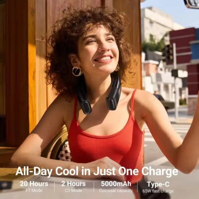 Portable Air Conditioner Smart Neck Fan Neck Cooler Heater Long Endurance Edition Wrap-around Bladeless Personal Cooling Fan - Image 5
