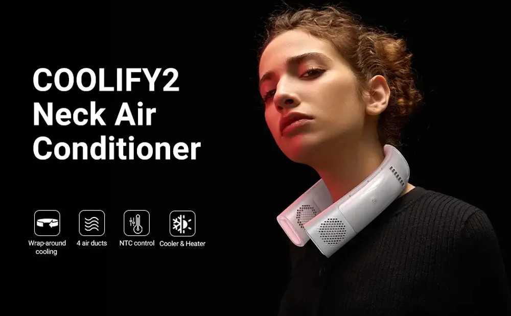 Portable Air Conditioner Smart Neck Fan Neck Cooler Heater Long Endurance Edition Wrap-around Bladeless Personal Cooling Fan