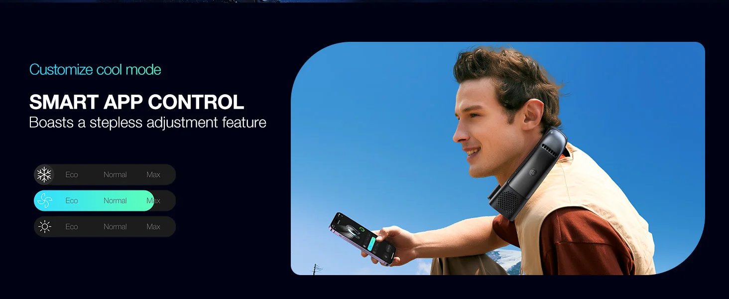 Air Cooler and Heater Personal Neck Fan 3-Speed, App Control Rechargeable, Black TORRAS COOLIFY 2S Portable Neck Air Conditioner Air Cooler and Heater Personal Neck Fan 3-Speed, App Control Rechargeable, Black TORRAS COOLIFY 2S Portable Neck Air Conditioner