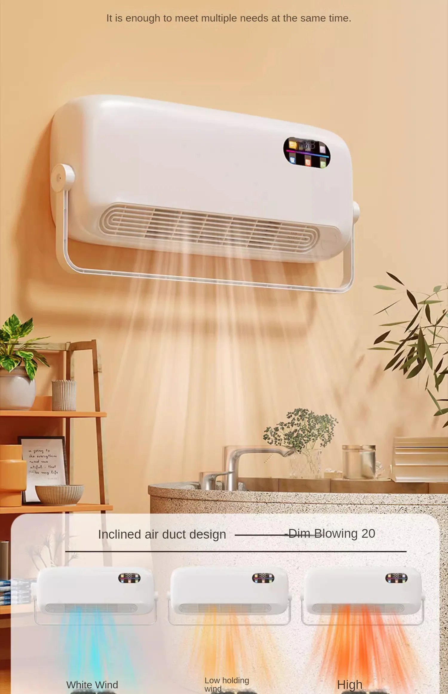 Refrigeration Air Conditioner Fan Cooler Home Wall-Mounted Mute Mobile  Air Conditioning Cold Air Fan Cooling and Heating