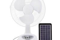 Solar Fan AC/DC Rechargeable Table fan Outdoor Camping Emergency  with LED  USB Ports Home Office Cooling Air Fans Factory Price