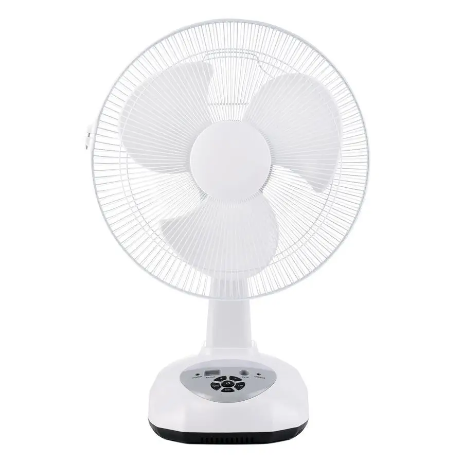 Solar Fan AC/DC Rechargeable Table fan Outdoor Camping Emergency  with LED  USB Ports Home Office Cooling Air Fans Factory Price