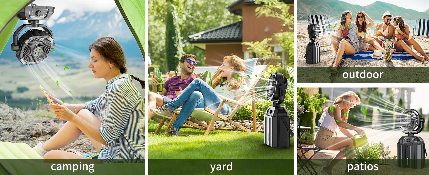 Portable Misting Fan Rechargeable Auto Swivel Fan with 25000mAh USB Battery as Power Bank 4 Mist Cooler 7L Bucket for Outdoor Portable Misting Fan Rechargeable Auto Swivel Fan with 25000mAh USB Battery as Power Bank 4 Mist Cooler 7L Bucket for Outdoor