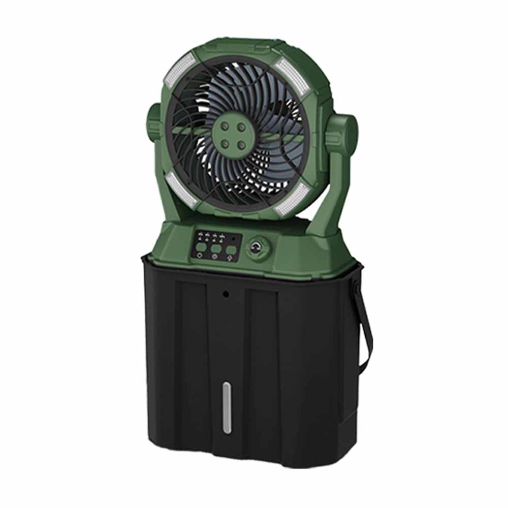 Portable Misting Fan Rechargeable Auto Swivel Fan 20000mAh USB Battery Power Bank 4 Mist Cooler Camping Fan With LED Lighting
