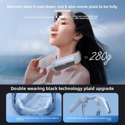 Long Battery Life Wearable Cooling Air Conditioner Portable Outdoor Electric Fan Neckband Foldable And Portable - Image 5