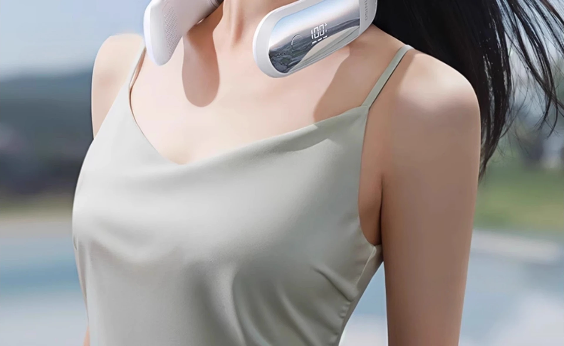 Long Battery Life Wearable Cooling Air Conditioner Portable Outdoor Electric Fan Neckband Foldable And Portable