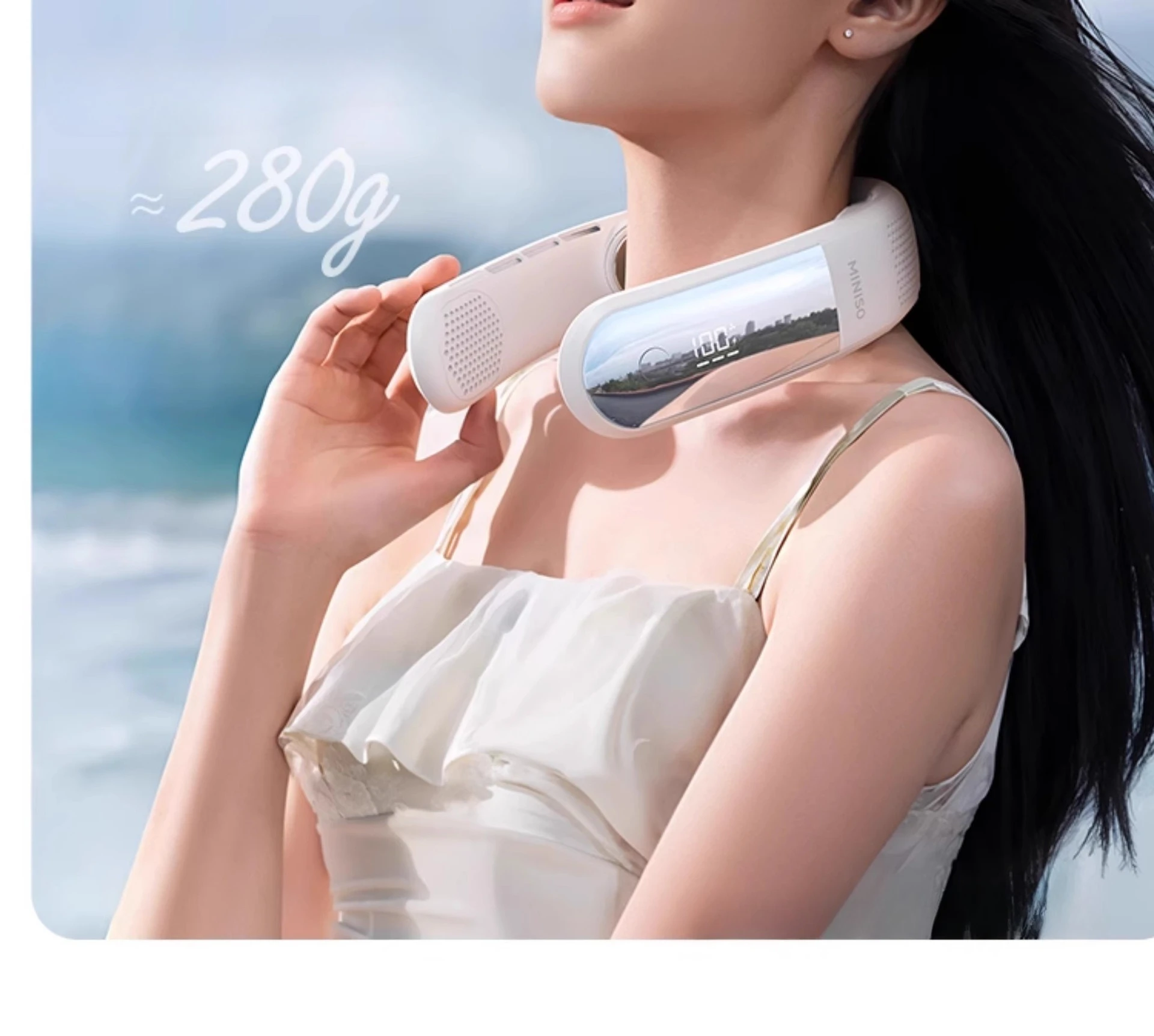 Long Battery Life Wearable Cooling Air Conditioner Portable Outdoor Electric Fan Neckband Foldable And Portable