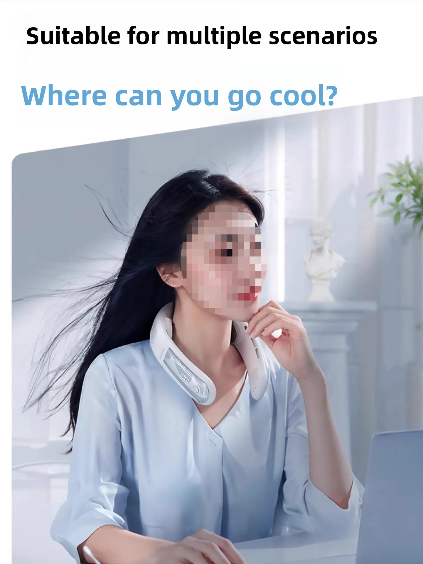 Long Battery Life Wearable Cooling Air Conditioner Portable Outdoor Electric Fan Neckband Foldable And Portable