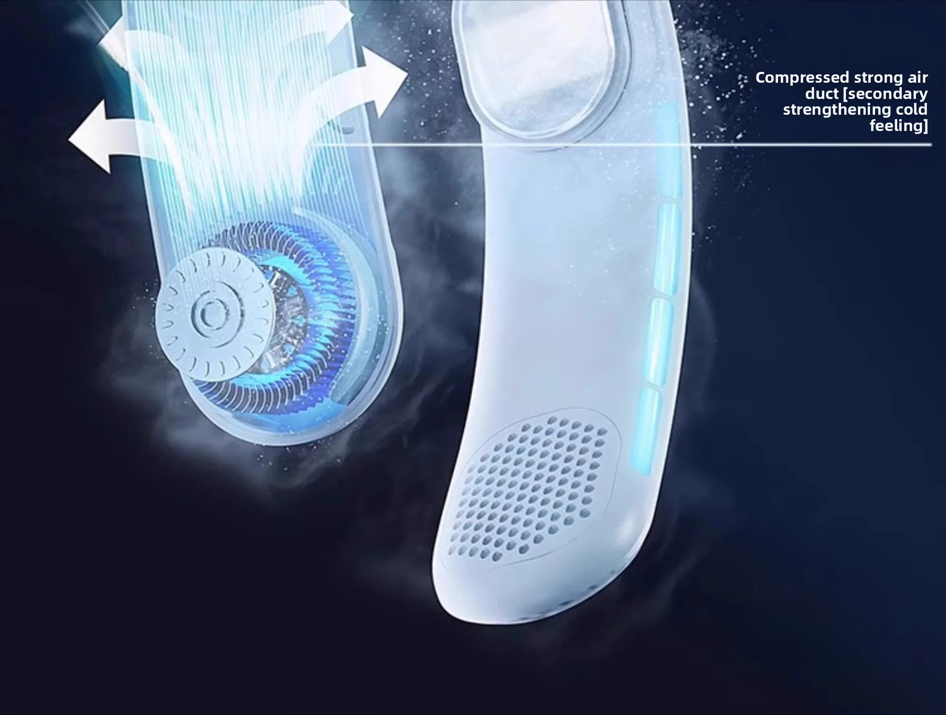 Long Battery Life Wearable Cooling Air Conditioner Portable Outdoor Electric Fan Neckband Foldable And Portable