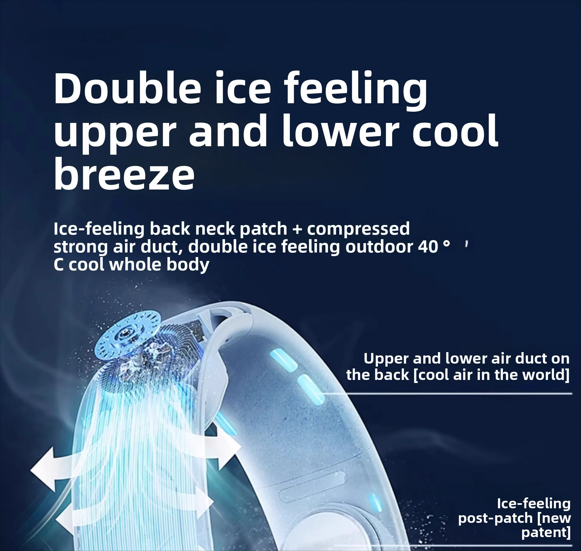 Long Battery Life Wearable Cooling Air Conditioner Portable Outdoor Electric Fan Neckband Foldable And Portable
