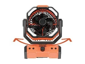 Camping Fan with LED Lantern Rechargeable Battery Powered Outdoor Tent Oscillating Fan with 360° Hanging Hook USB Desk Fan