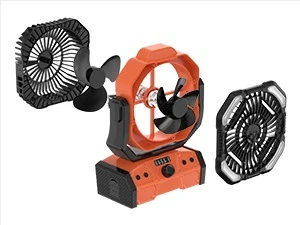 Camping Fan with LED Lantern Rechargeable Battery Powered Outdoor Tent Oscillating Fan with 360° Hanging Hook USB Desk Fan