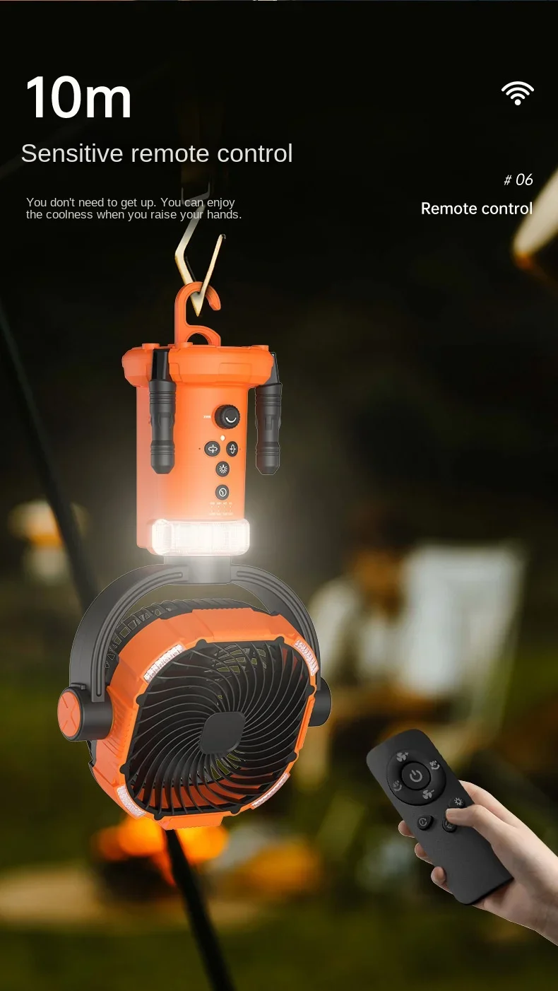 Portable Outdoor Fan Light Large Capacity Powerful Lighting with Remote Control Suitable Suitable for outdoor camping fishing Portable Outdoor Fan Light Large Capacity Powerful Lighting with Remote Control Suitable Suitable for outdoor camping fishing