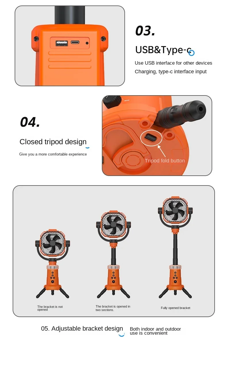 Portable Outdoor Fan Light Large Capacity Powerful Lighting with Remote Control Suitable Suitable for outdoor camping fishing Portable Outdoor Fan Light Large Capacity Powerful Lighting with Remote Control Suitable Suitable for outdoor camping fishing