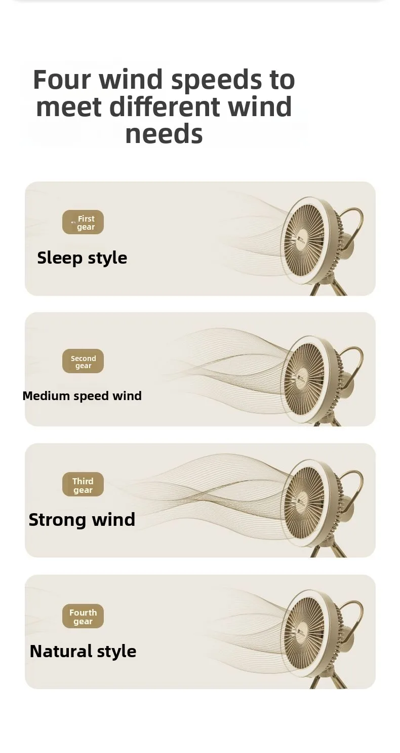 Portable Desktop Rechargeable Small Fan Outdoor Camping Tent Light Atmosphere Lighting Camp Light Xiaofeng