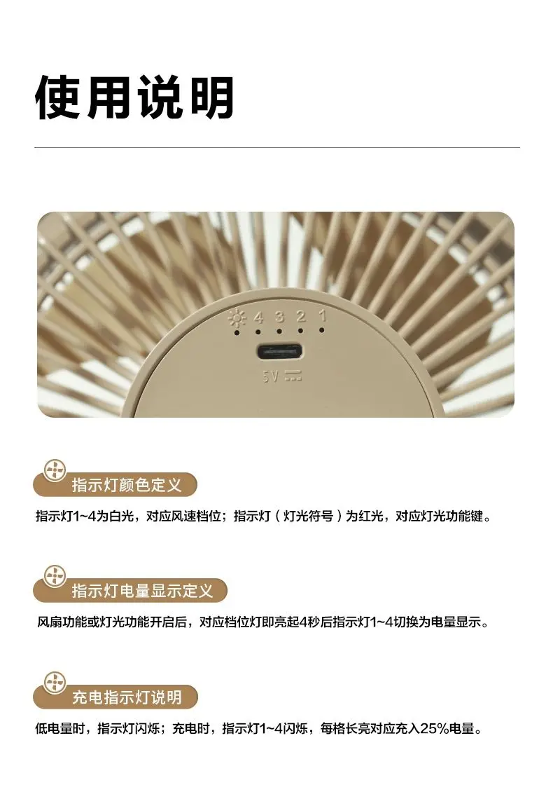 Portable Desktop Rechargeable Small Fan Outdoor Camping Tent Light Atmosphere Lighting Camp Light Xiaofeng