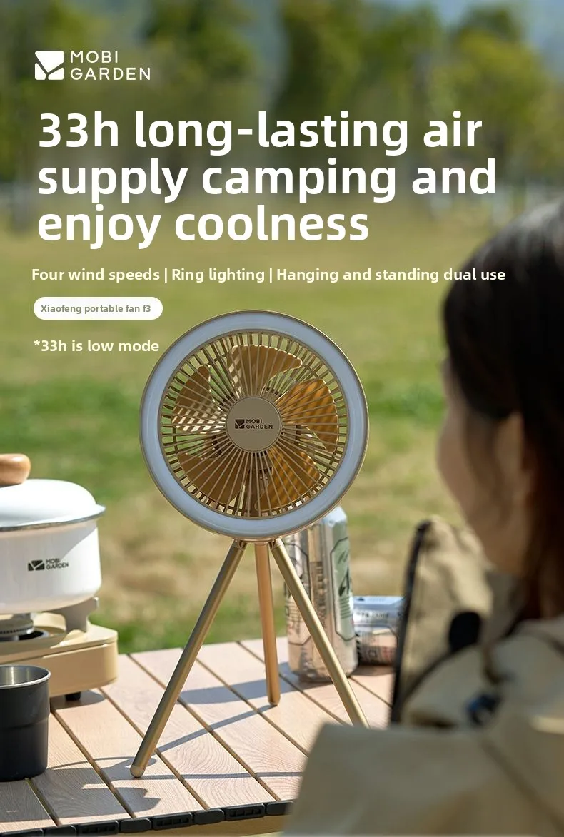 Portable Desktop Rechargeable Small Fan Outdoor Camping Tent Light Atmosphere Lighting Camp Light Xiaofeng